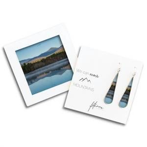 NEW FOTERRA JEWELRY women's handmade mountain reflection dangle earrings in blue